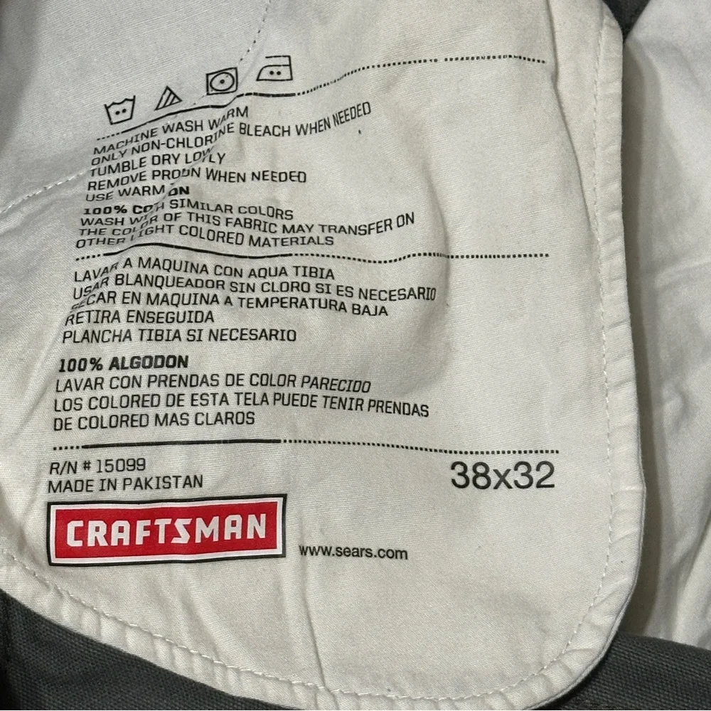 Craftsman Men's‎ Relaxed Gray Canvas Work Carpenter Outdoor Pants 38W X 32L
